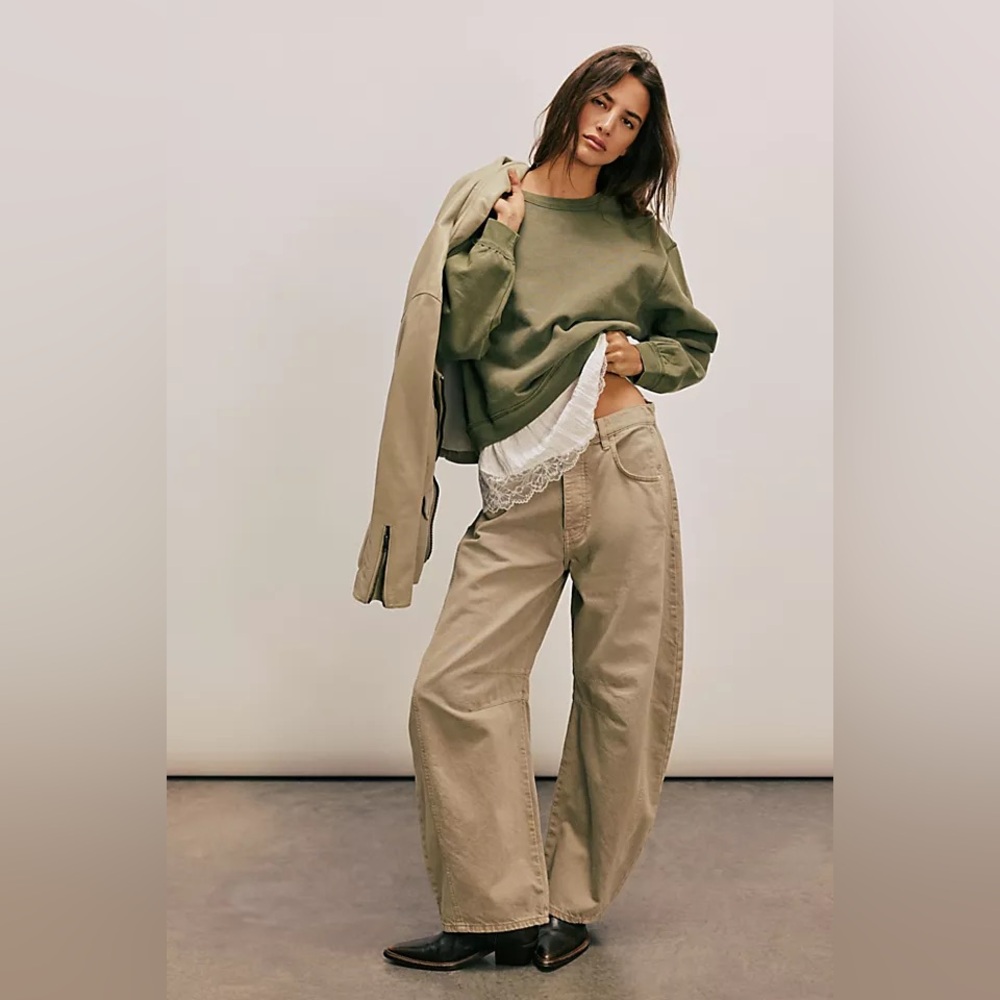 We The Free Tan Barrel Jeans